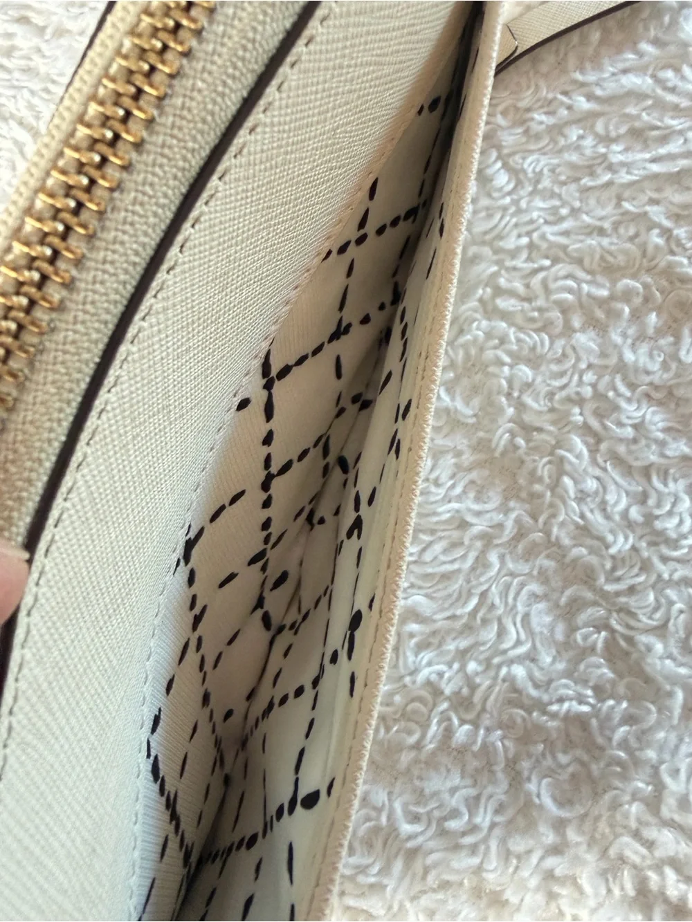 Kate Spade Cream Saffiano Zip Around Wallet